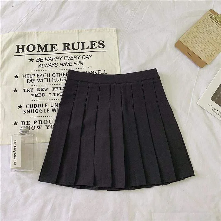 Harajuku High-Waist Pleat Skirt