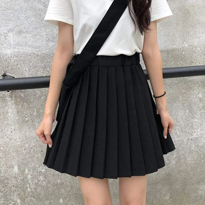 Women's Elasticated Waist Pleat Skirt