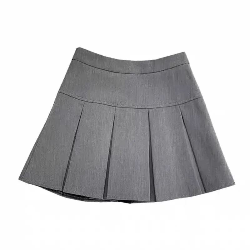 Znbbw White Women Pleated Skirts Fashion High Waist Zipper Dancing Mini Skirts Elegant Student All Match A Line Skirt Summer New