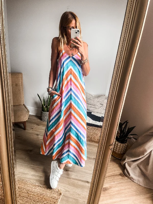 b.young Desmoa Striped Maxi Dress PREMIUM BRAND