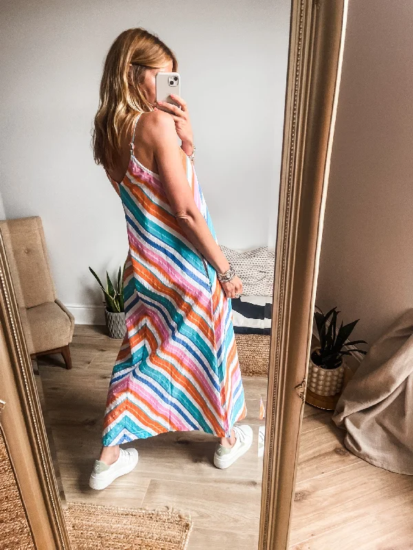 b.young Desmoa Striped Maxi Dress PREMIUM BRAND