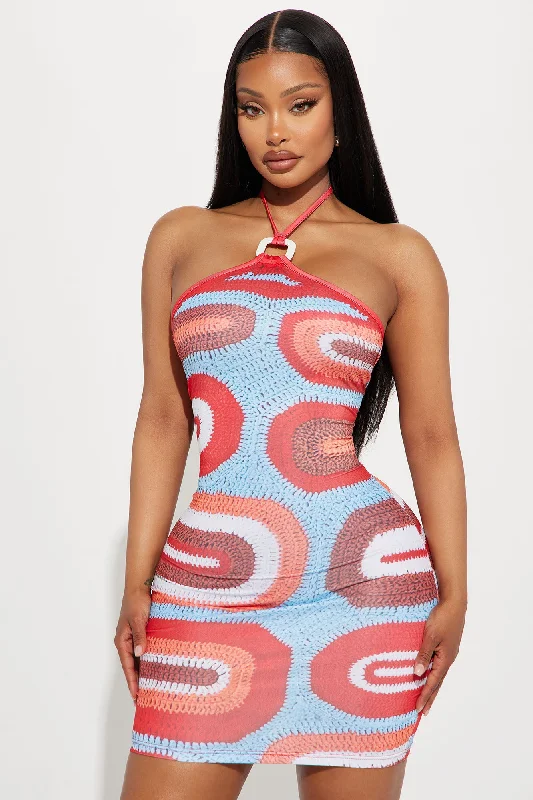 Dreamweaver Micro Mini Dress - Blue/combo