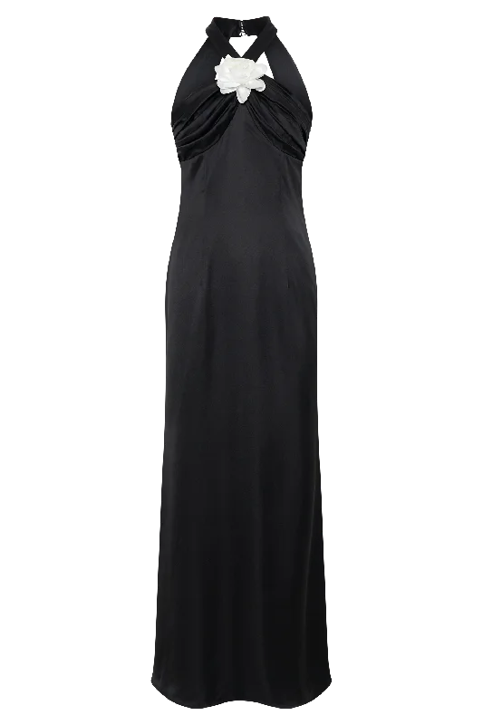 Dylan Rose Halter Maxi Dress - Black