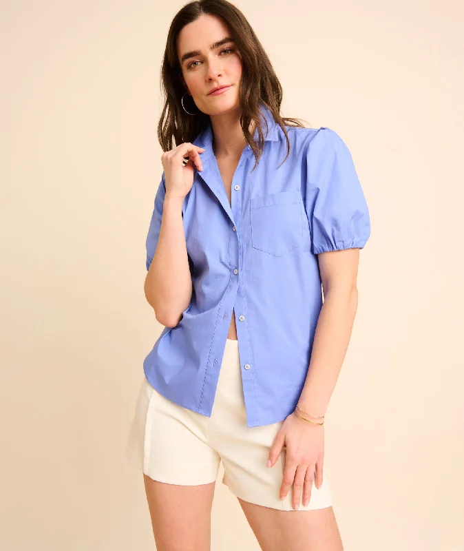 Stretch Cotton Short-Sleeve Gail Shirt