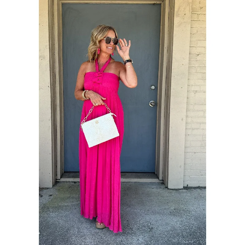 Isn’t She Lovely Pink Halter Top Maxi Dress