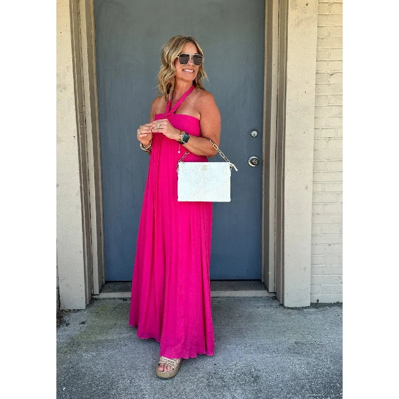 Isn’t She Lovely Pink Halter Top Maxi Dress