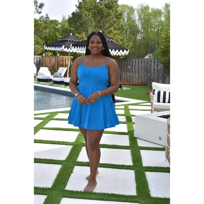 Judah Ocean Blue Tie Back Dress